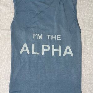 Boots & Barkley Blue Dog Top with 'I'm the Alpha' Print (Large)